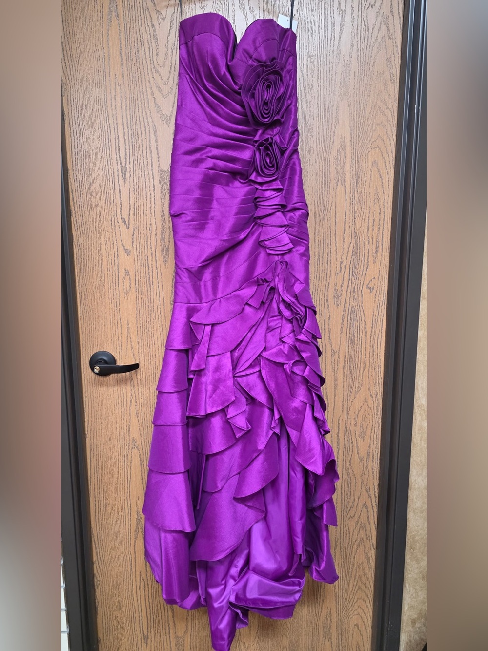 Jovani Purple Ruffled Maxi Dress